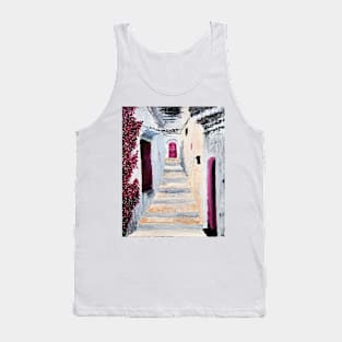 Greek Street Holiday Stone Travel Flowers Tank Top